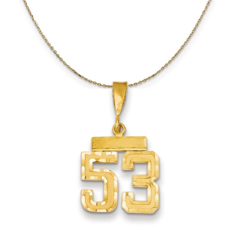 14k Yellow Gold, Varsity, Sm D/C Necklace Number 53 - 22 Inch